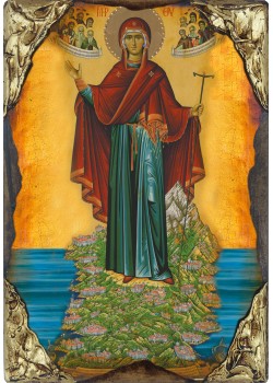 Wooden Icon Panagia Mount Athos