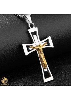Cross with Jesus by stainless steel
