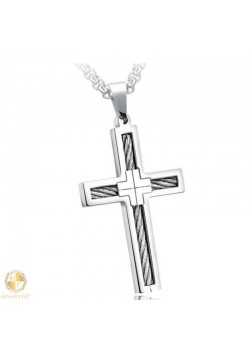 Cross silver color by stainless steel