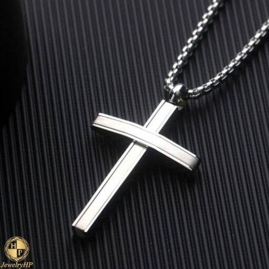 Cross silver color by stainless steel