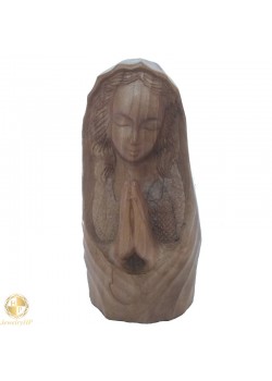 Handmade carved wood Of Mother of God praying