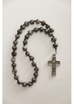 Tear of the Virgin Mary for prayer with a metal cross