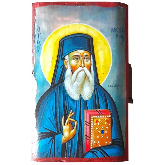 Wooden Box with Saint Nektarios