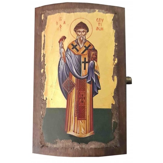 Wooden Box with Saint Spyridon